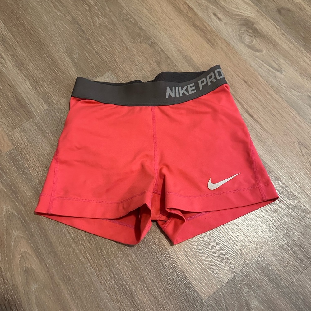 Nike Women's Bright Red Pro Athletic Shorts